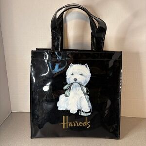 Harrods Black PVC Westie Tote UK